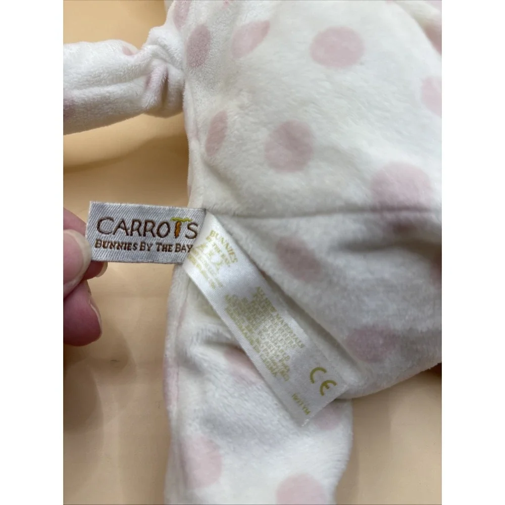 Bunnies By the Bay Carrots Bunny Rabbit Plush White Pink Dot 16